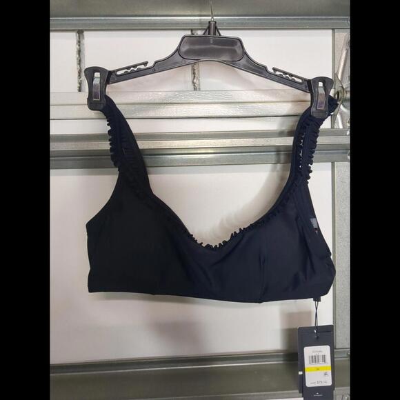 Tommy Hilfiger Navy ruffle Bikini top NWT Sz M TZ2TS486 - Picture 1 of 5